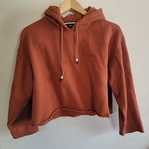 Fundamental Coast, Kelly Cropped Hoodie, Burnt‎ Orange, Size Small